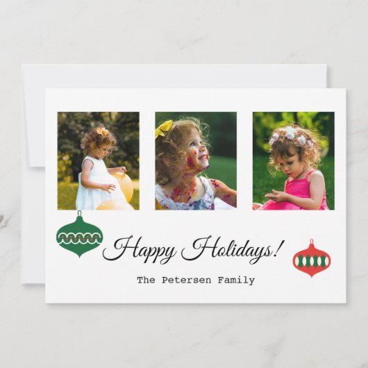 Eenvoudige Multi Afbeelding Holiday Card Feestdagenkaart (Voorkant)