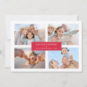 EENVOUDIGE MULTI FOTO moderne minimale scallop ban Feestdagenkaart (Voorkant)