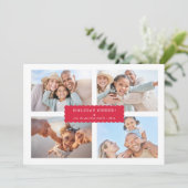 EENVOUDIGE MULTI FOTO moderne minimale scallop ban Feestdagenkaart (Staand voorkant)