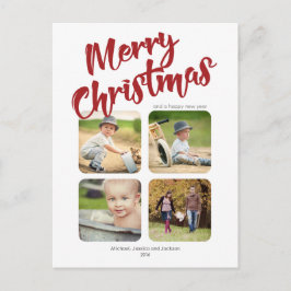 Eenvoudige Multi Photo Merry Christmas Briefkaart