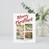 Eenvoudige Multi Photo Merry Christmas Briefkaart (Staand voorkant)