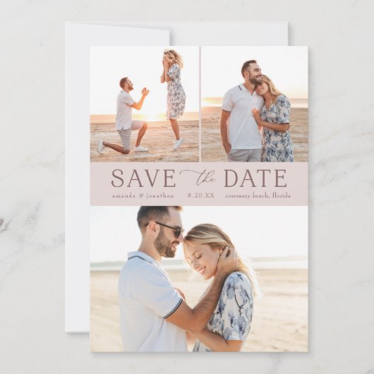 Eenvoudige Multi-Photo Save the Date Kaart (Voorkant)