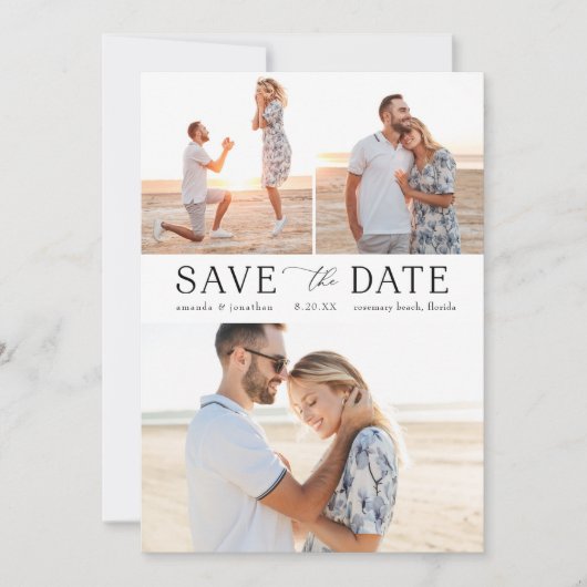 Eenvoudige Multi-Photo Save the Date Kaart (Voorkant)