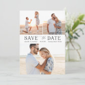 Eenvoudige Multi-Photo Save the Date Kaart (Staand voorkant)