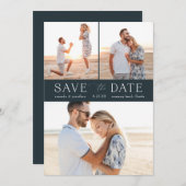 Eenvoudige Multi-Photo Save the Date Kaart (Voorkant / Achterkant)