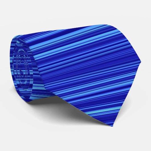 Eenvoudige Multi-tone Blue Striped Mannen Stropdas (Opgerold)