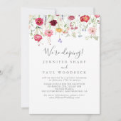 Eenvoudige Multicolor Wildflower Elopement Recepti Kaart (Voorkant)