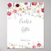 Eenvoudige Multicolor Wildflower Kaarten en Gesche Poster (Voorkant)