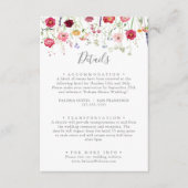 Eenvoudige Multicolor Wildflower Wedding Details Informatiekaartje (Voorkant)