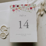 Eenvoudige Multicolor Wildflower Wedding Kaart<br><div class="desc">Deze eenvoudige veelkleurige wilde bloem trouwtafel nummer is perfect voor een rustieke bruiloft. Het ontwerp is voorzien van een veelkleurig assortiment van roze,  blush,  paarse,  geel,  wit,  violet,  rood,  bordeauxrode wilde bloemen. Dit is een dubbelzijdig tafelnummer. Voeg elk tabelnummer dat u nodig hebt toe aan uw winkelwagentje afzonderlijk.</div>