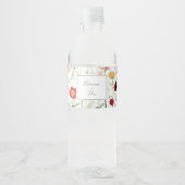 Eenvoudige Multicolor Wildflower Wedding Waterfles Etiket (Voorkant)