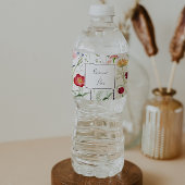 Eenvoudige Multicolor Wildflower Wedding Waterfles Etiket