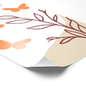 Eenvoudige muurkunst met de vlinders foto afdruk (Hoek)