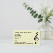 Eenvoudige muziek Clef Note Black en White Generic Visitekaartje (Staand voorkant)