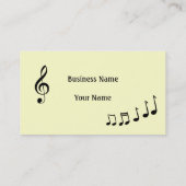 Eenvoudige muziek Clef Note Black en White Generic Visitekaartje (Achterkant)