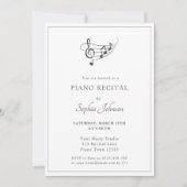 Eenvoudige Muzieknoten Concert Zwart-wit Kaart (Voorkant)