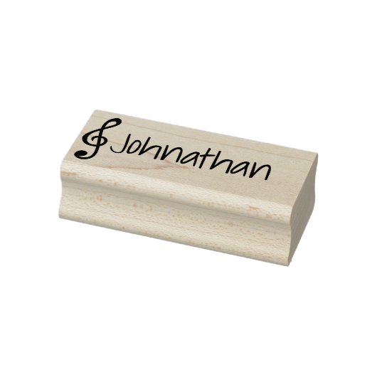 Eenvoudige muzieknotsnoot Treble Clef Name Rubberstempel (Stempel)