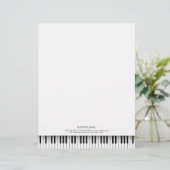 Eenvoudige muzikale piano Black & White Keys Lette Custom Briefhoofd (Staand voorkant)
