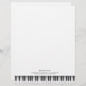 Eenvoudige muzikale piano Black & White Keys Lette Custom Briefhoofd (Voorkant / Achterkant)