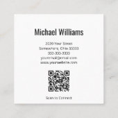 Eenvoudige Muzikale Treble Clef QR code Rood Vierkante Visitekaartje (Achterkant)