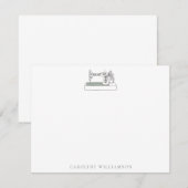 Eenvoudige naaimachine Quilter, gepersonaliseerde  Notitiekaartje (Voorkant / Achterkant)