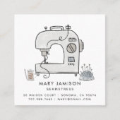 Eenvoudige naaister Waterverf Vierkante Visitekaartje (Voorkant)