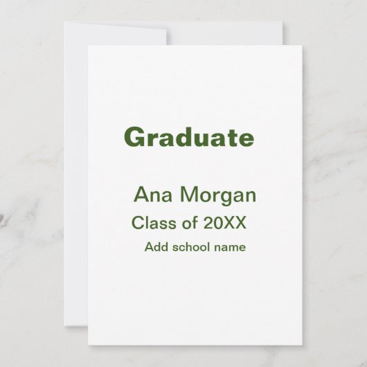 Eenvoudige naam afstudeerder school naam klas van  kaart (Voorkant)