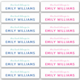 Eenvoudige naam boekkenteken sticker