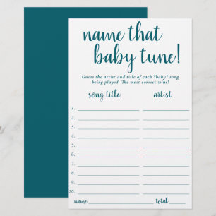 Eenvoudige naam die Baby Tune Blauwgroen Aqua Ga