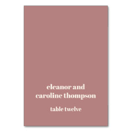 Eenvoudige naam Dusty Roos Custom Wedding Place Ca Kaart