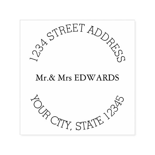 Eenvoudige naam en adres  zelfinktende stempel (Design)