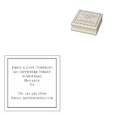 Eenvoudige naam en adresvierkant voor retourzendin rubberstempel (Gestempeld)