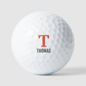 Eenvoudige Naam en Monogram Initiaal Gepersonalise Golfballen (Voorkant)