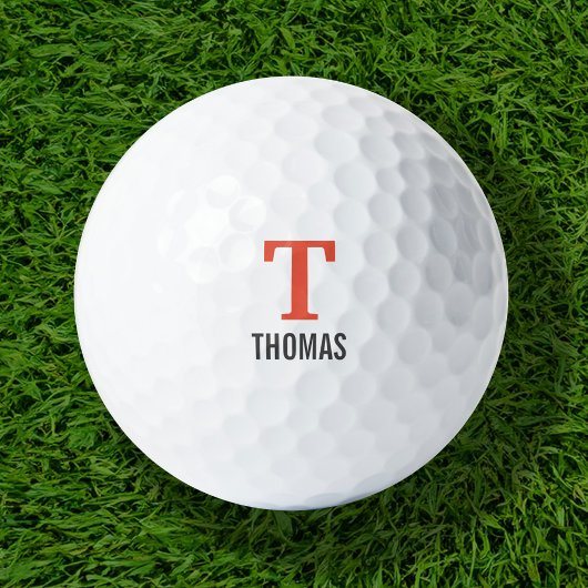Eenvoudige Naam en Monogram Initiaal Gepersonalise Golfballen