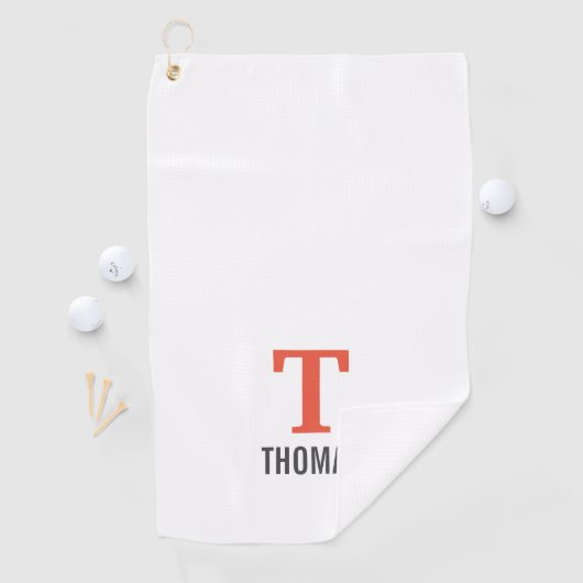 Eenvoudige Naam en Monogram Initiaal Gepersonalise Golfhanddoek (Insitu)