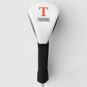 Eenvoudige Naam en Monogram Initiaal Gepersonalise Golfheadcover (Voorkant)