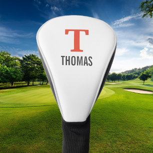 Eenvoudige Naam en Monogram Initiaal Gepersonalise Golfheadcover