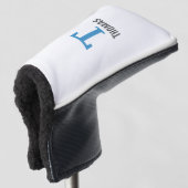 Eenvoudige Naam en Monogram Initiaal Gepersonalise Golfheadcover (3/4 voorkant)
