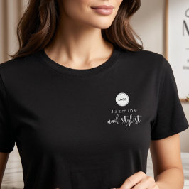 Eenvoudige naam logo nagelstylist zwart Tri-Blend shirt