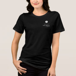 Eenvoudige naam logo nagelstylist zwart Tri-Blend shirt