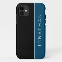 Eenvoudige naam Masculine Color Block Black en Blu