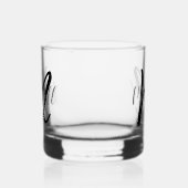 Eenvoudige naam met monogram, gepersonaliseerd whisky glas (Links)