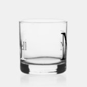 Eenvoudige naam met monogram, gepersonaliseerd whisky glas (Links)