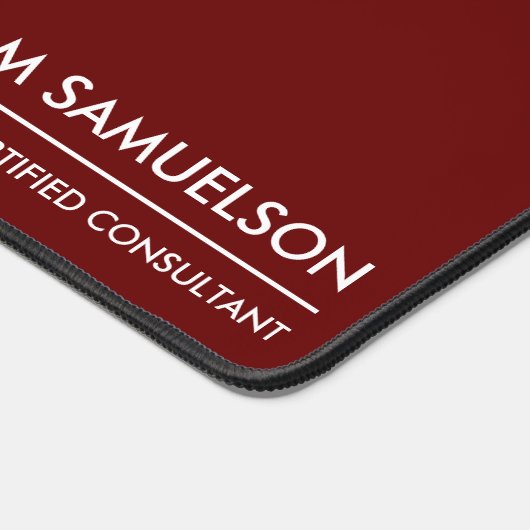 Eenvoudige Naam Monogram 2 lijnen van Aangepaste T Bureaumat (Hoek)