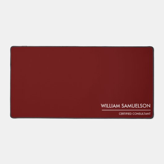 Eenvoudige Naam Monogram 2 lijnen van Aangepaste T Bureaumat (Voorkant)