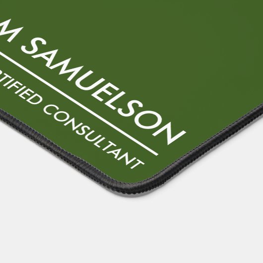 Eenvoudige Naam Monogram 2 lijnen van Aangepaste T Bureaumat (Hoek)