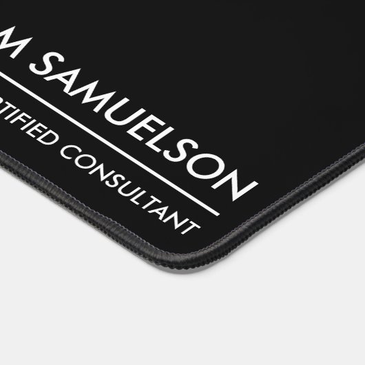 Eenvoudige Naam Monogram 2 lijnen van Aangepaste T Bureaumat (Hoek)