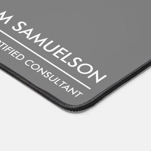 Eenvoudige Naam Monogram 2 lijnen van Aangepaste T Bureaumat (Hoek)