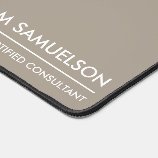 Eenvoudige Naam Monogram 2 lijnen van Aangepaste T Bureaumat (Hoek)