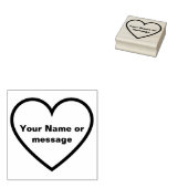 Eenvoudige naam of bericht Hart Omtrek Rubberstempel (Gestempeld)